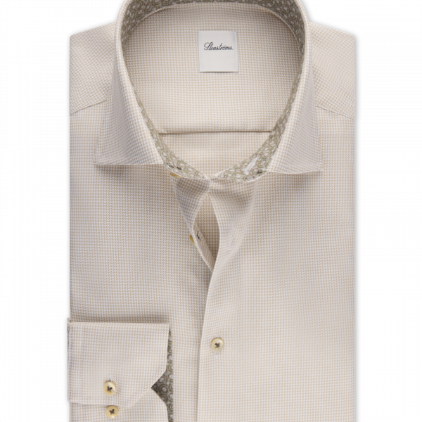 Stenströms Light beige Contrast Twill Shirt