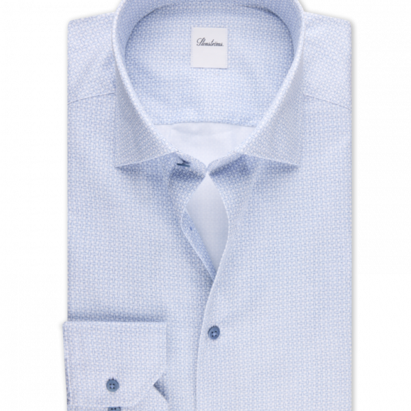 Stenströms Light blue Patterned Twill Shirt